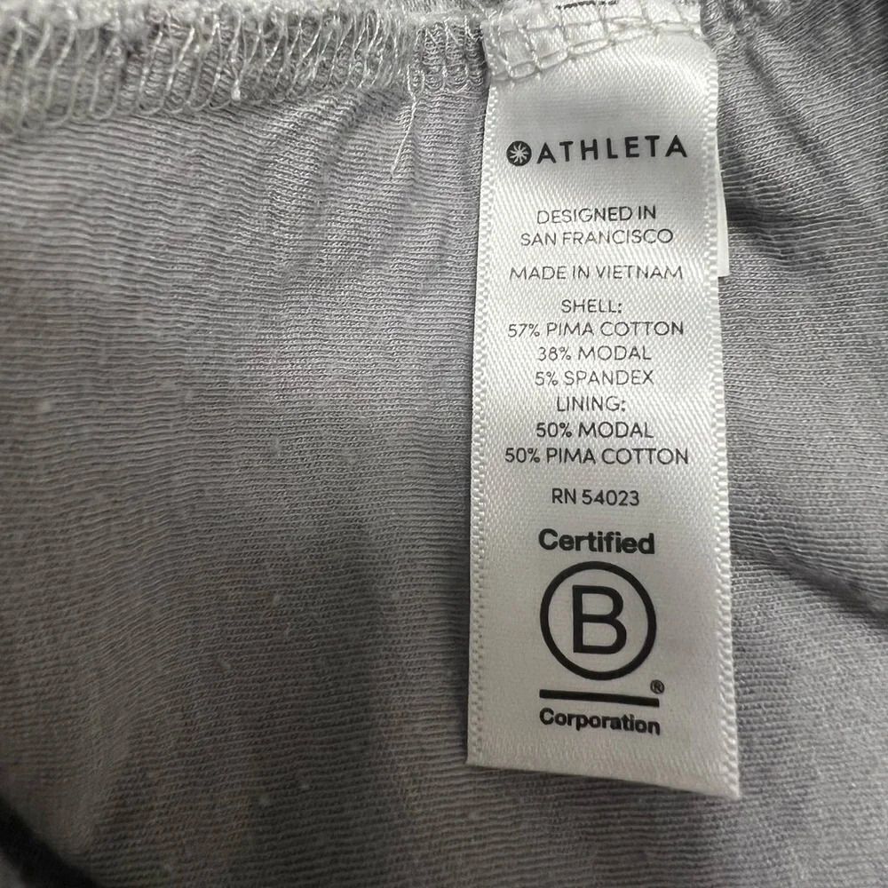 Athleta Knee Length Casual Striped Dresses small gray and white stripe midi - Picture 11 of 11